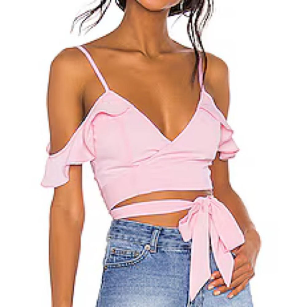 Pink tie Crop Top